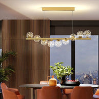 Modern Long Glass Ball Chandelier with G9 LED-MinimalisticDecor.com