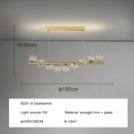 Modern Long Glass Ball Chandelier with G9 LED-MinimalisticDecor.com