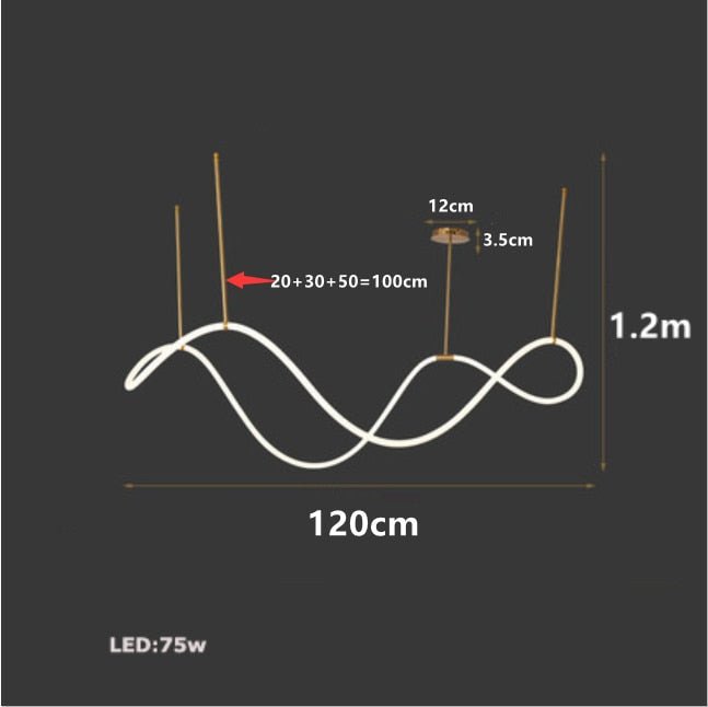 Modern Long Hose LED Chandelier for Dining Room-MinimalisticDecor.com