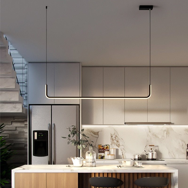 Modern Minimalist LED Pendant Lamp Black Gold-MinimalisticDecor.com