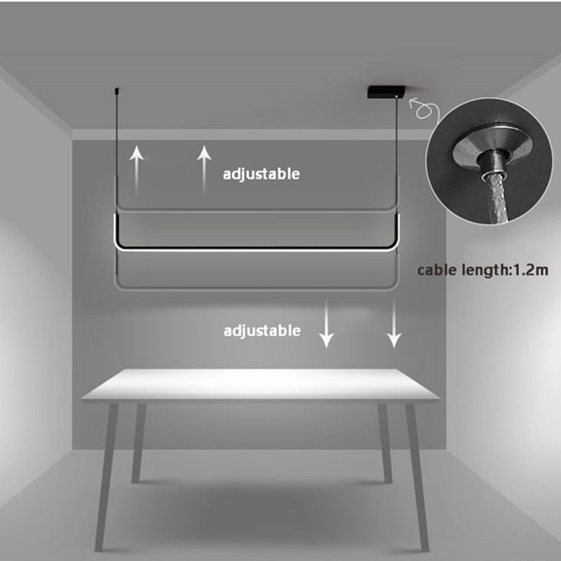 Modern Minimalist LED Pendant Lamp Black Gold-MinimalisticDecor.com