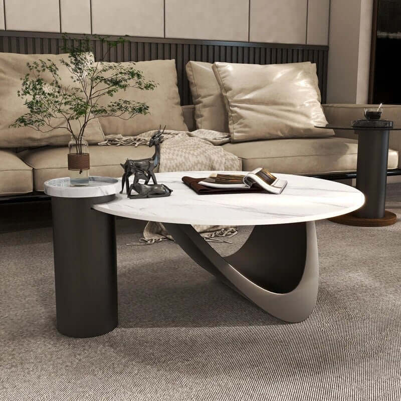 Modern Round Metal Side Table for Office and Living Room-MinimalisticDecor.com