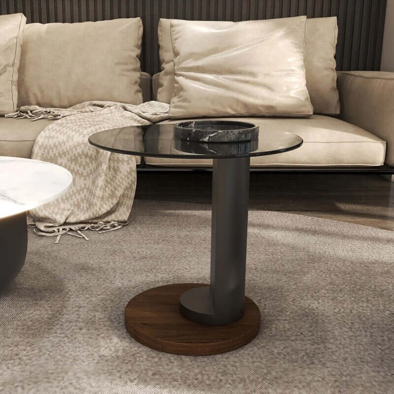 Modern Round Metal Side Table for Office and Living Room-MinimalisticDecor.com