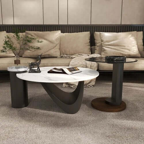 Modern Round Metal Side Table for Office and Living Room-MinimalisticDecor.com