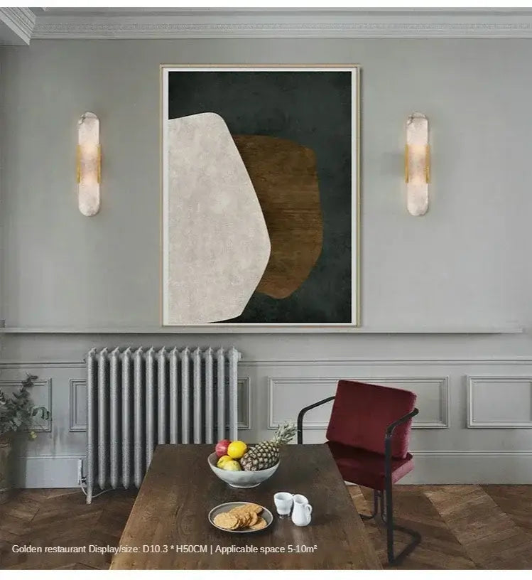 Modern Stone Wall Lamp with Marble Shade – LED Wall Lighting-MinimalisticDecor.com