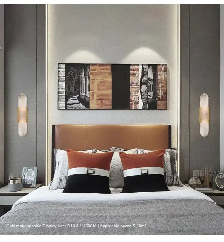 Modern Stone Wall Lamp with Marble Shade – LED Wall Lighting-MinimalisticDecor.com