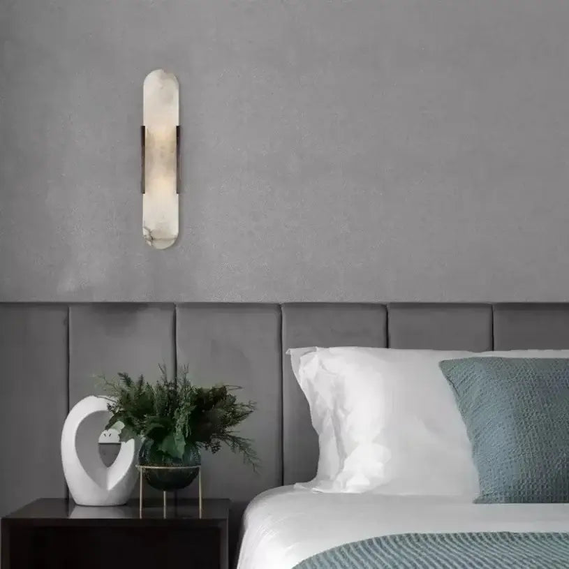 Modern Stone Wall Lamp with Marble Shade – LED Wall Lighting-MinimalisticDecor.com