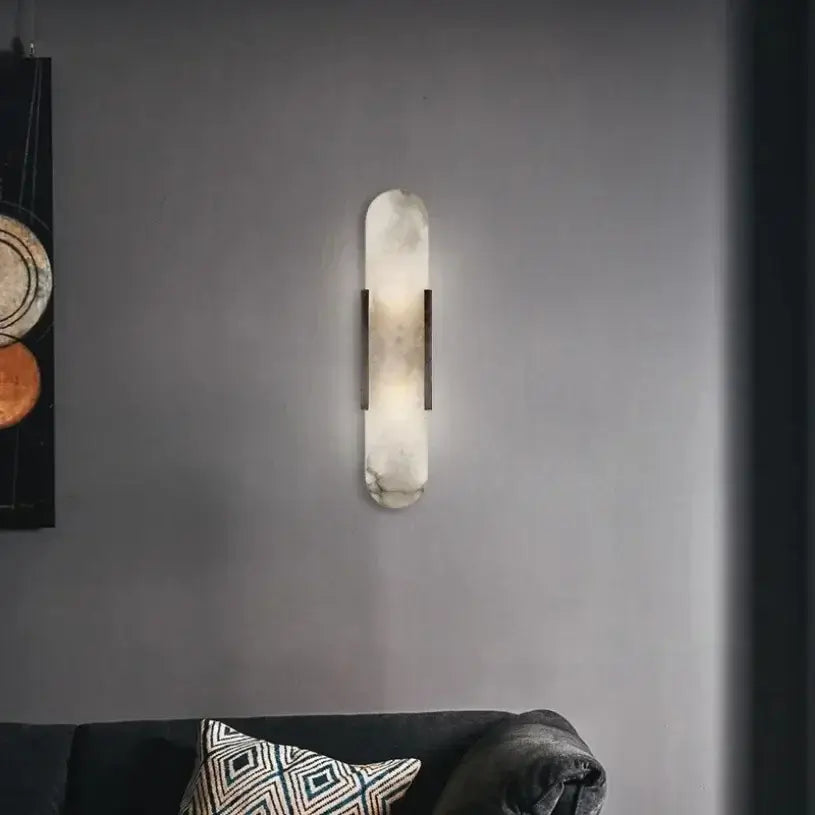 Modern Stone Wall Lamp with Marble Shade – LED Wall Lighting-MinimalisticDecor.com