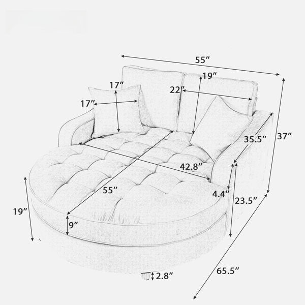 Modern Tufted Chaise Lounge Sofa – Upholstered Comfort-MinimalisticDecor.com