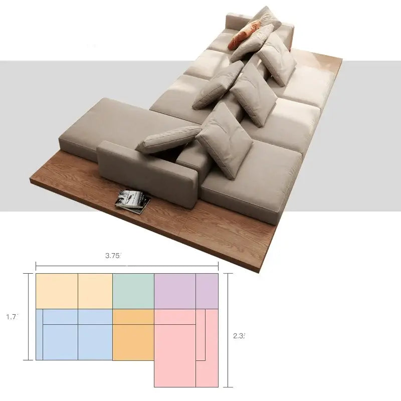 Modular Lounge Cloud Floor Accent Sofa-MinimalisticDecor.com