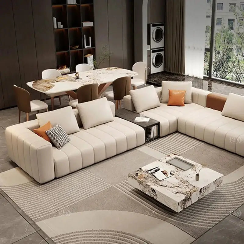 Modular Sectional Leather Sleeper Sofa-MinimalisticDecor.com