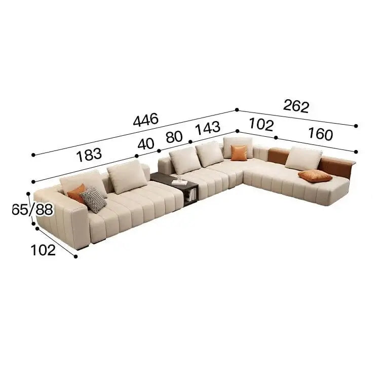 Modular Sectional Leather Sleeper Sofa-MinimalisticDecor.com