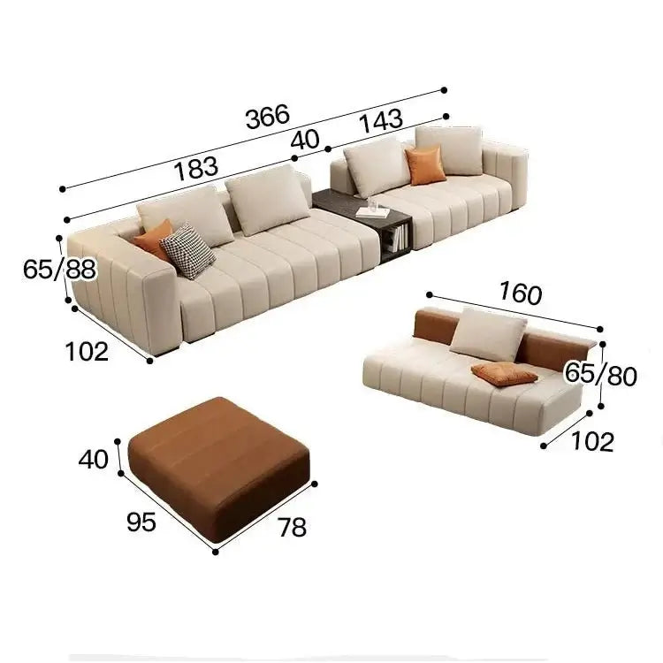 Modular Sectional Leather Sleeper Sofa-MinimalisticDecor.com