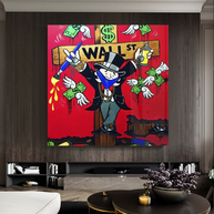 Money Flys at Wall Street - Mr Monopoly Wall Art-MinimalisticDecor.com