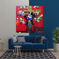 Money Flys at Wall Street - Mr Monopoly Wall Art-MinimalisticDecor.com