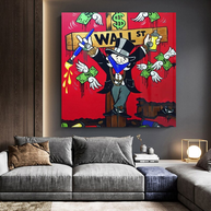 Money Flys at Wall Street - Mr Monopoly Wall Art-MinimalisticDecor.com
