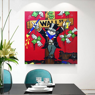 Money Flys at Wall Street - Mr Monopoly Wall Art-MinimalisticDecor.com