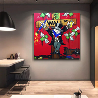 Money Flys at Wall Street - Mr Monopoly Wall Art-MinimalisticDecor.com