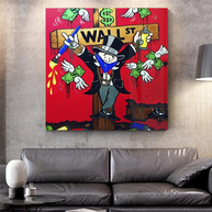 Money Flys at Wall Street - Mr Monopoly Wall Art-MinimalisticDecor.com