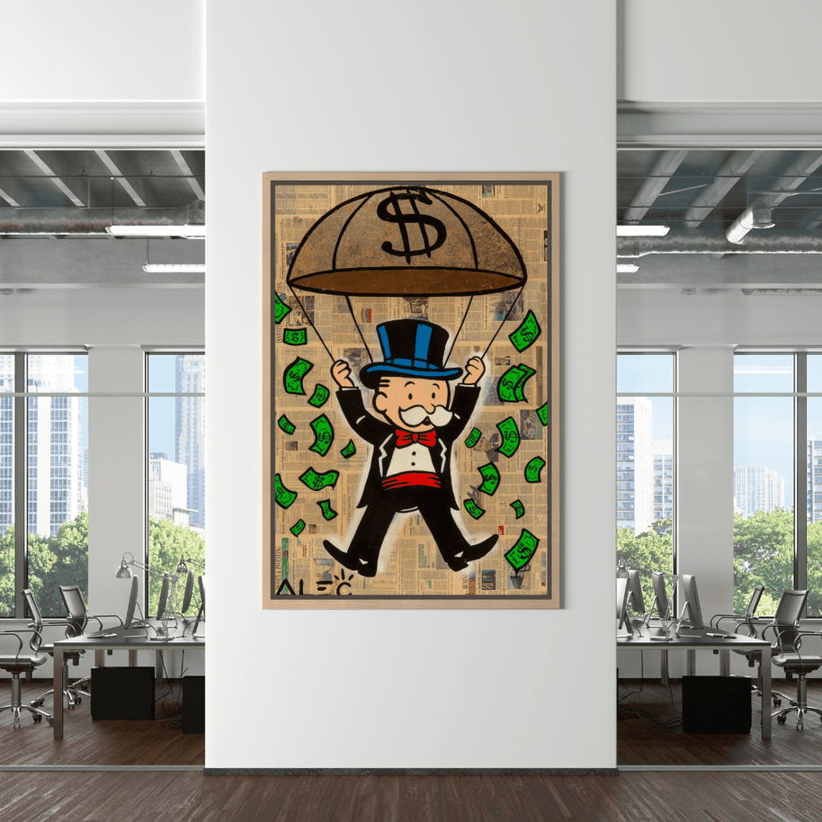 Money Rain Millionaire - Alec Monopoly Wall Art-MinimalisticDecor.com