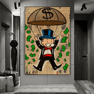 Money Rain Millionaire - Alec Monopoly Wall Art-MinimalisticDecor.com