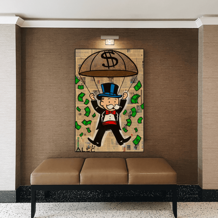 Money Rain Millionaire - Alec Monopoly Wall Art-MinimalisticDecor.com