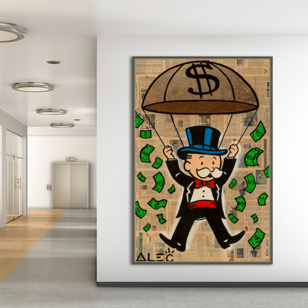 Money Rain Millionaire - Alec Monopoly Wall Art-MinimalisticDecor.com