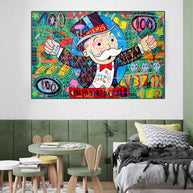 Money Richie Rich Hundred Dollar Canvas Wall Art-MinimalisticDecor.com