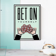 Monopoly Bet on Yourself Card Canvas Wall Art-MinimalisticDecor.com