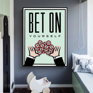 Monopoly Bet on Yourself Card Canvas Wall Art-MinimalisticDecor.com
