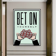 Monopoly Bet on Yourself Card Canvas Wall Art-MinimalisticDecor.com
