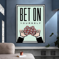 Monopoly Bet on Yourself Card Canvas Wall Art-MinimalisticDecor.com