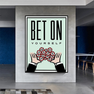 Monopoly Bet on Yourself Card Canvas Wall Art-MinimalisticDecor.com