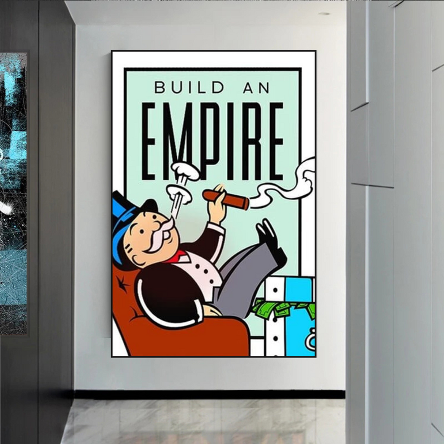 Monopoly Build an Empire Card Canvas Wall Art-MinimalisticDecor.com