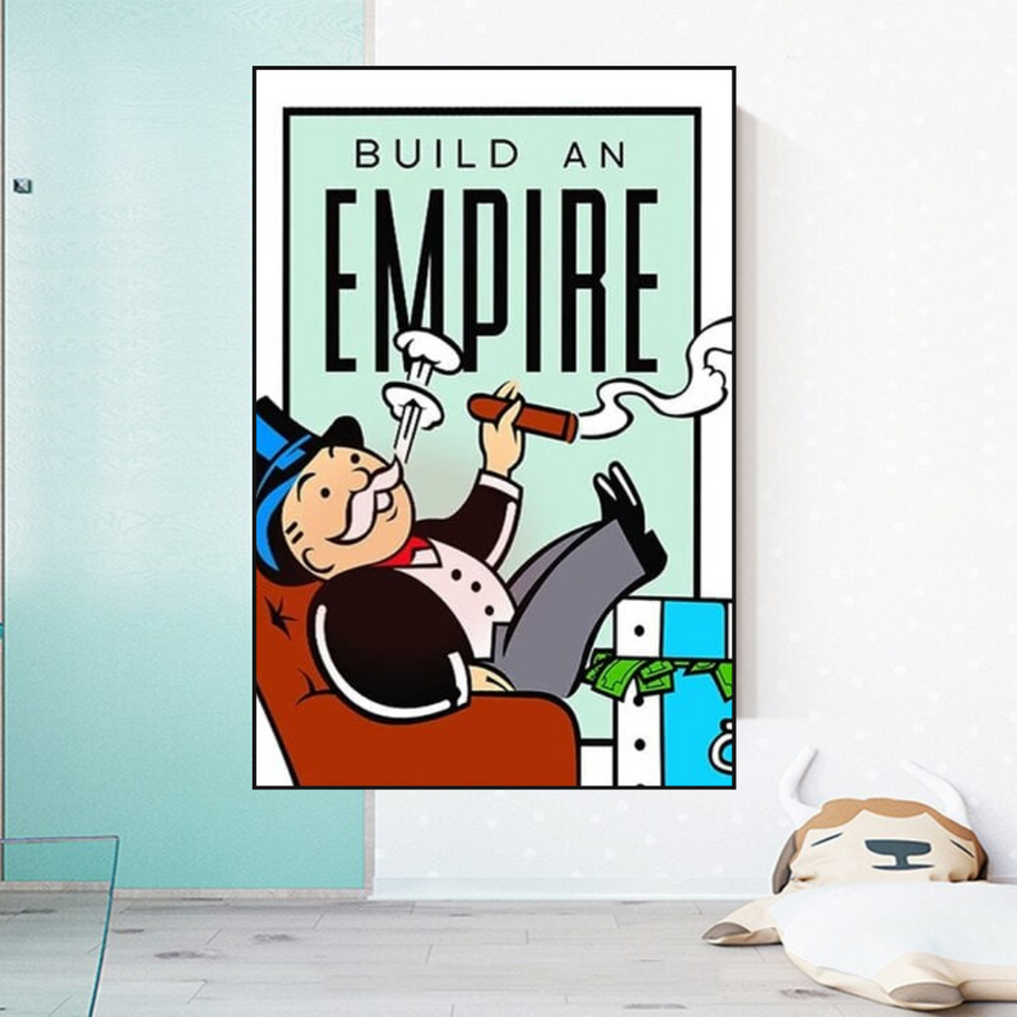 Monopoly Build an Empire Card Canvas Wall Art-MinimalisticDecor.com