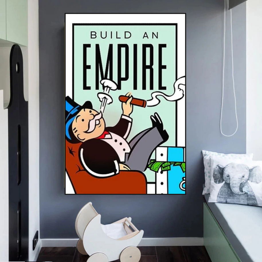 Monopoly Build an Empire Card Canvas Wall Art-MinimalisticDecor.com