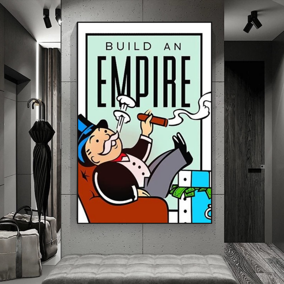 Monopoly Build an Empire Card Canvas Wall Art-MinimalisticDecor.com