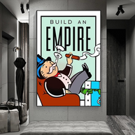 Monopoly Build an Empire Card Canvas Wall Art-MinimalisticDecor.com