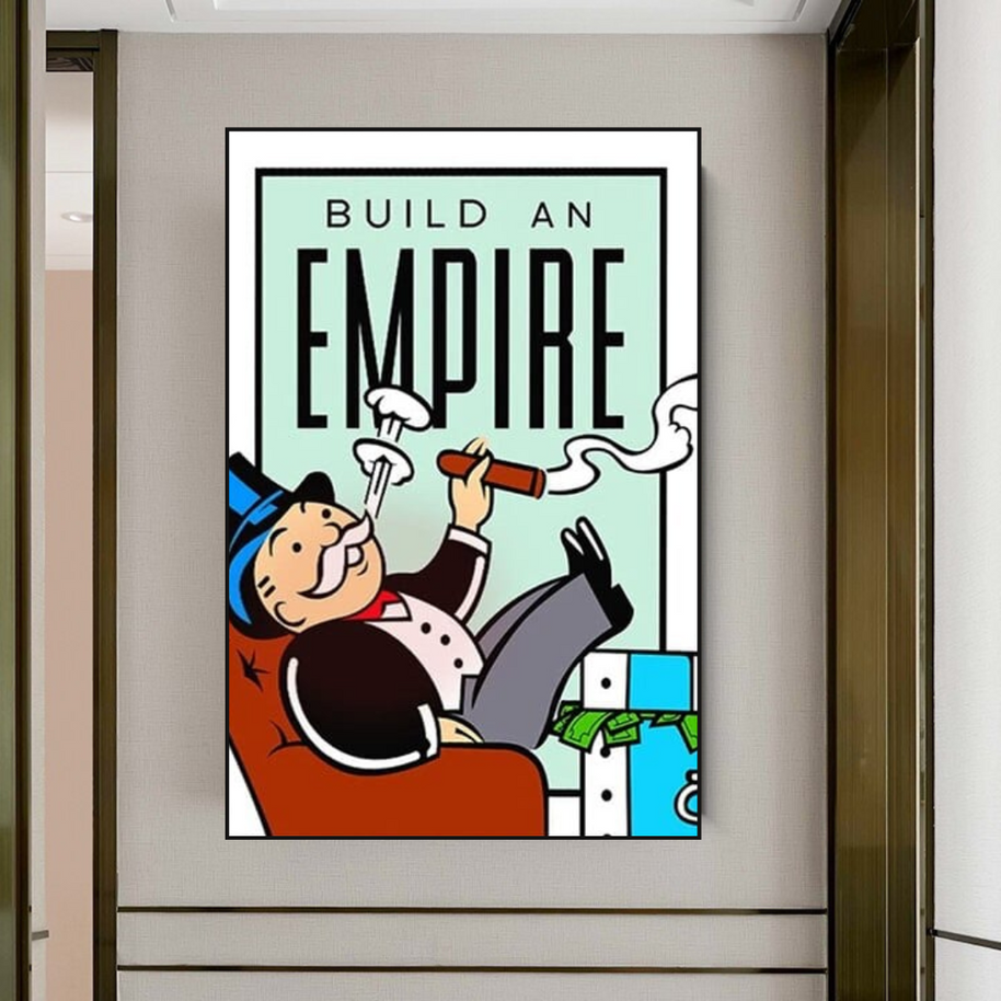 Monopoly Build an Empire Card Canvas Wall Art-MinimalisticDecor.com