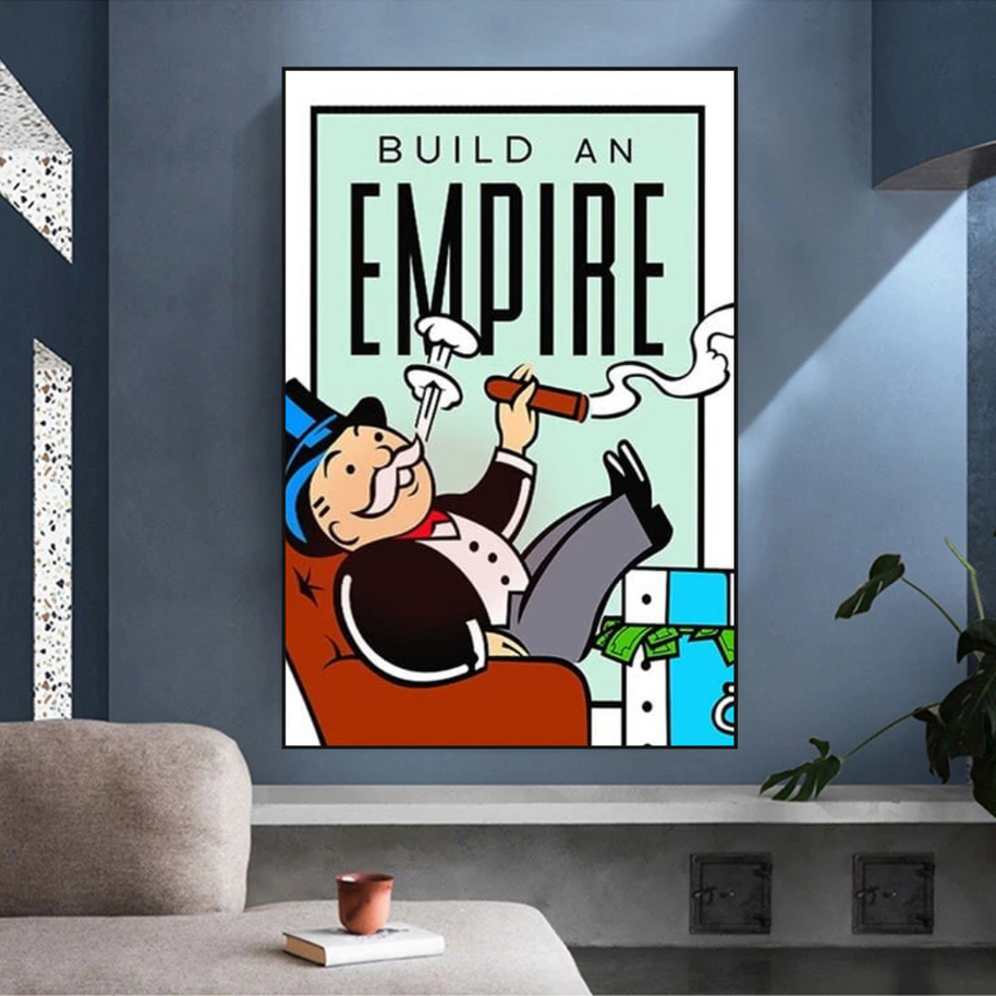 Monopoly Build an Empire Card Canvas Wall Art-MinimalisticDecor.com