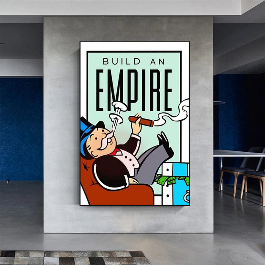 Monopoly Build an Empire Card Canvas Wall Art-MinimalisticDecor.com