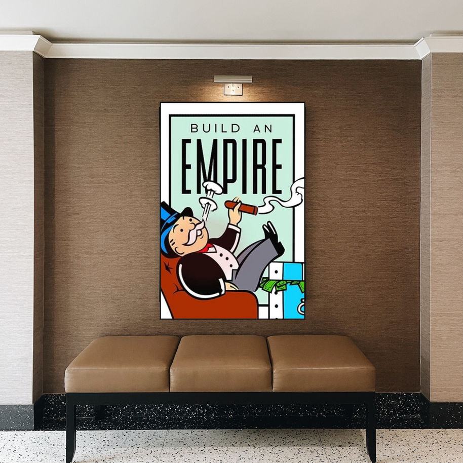 Monopoly Build an Empire Card Canvas Wall Art-MinimalisticDecor.com