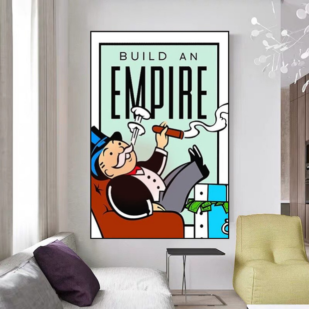 Monopoly Build an Empire Card Canvas Wall Art-MinimalisticDecor.com