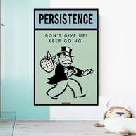 Monopoly Canvas Wall Art - Don't Give Up-MinimalisticDecor.com