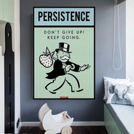 Monopoly Canvas Wall Art - Don't Give Up-MinimalisticDecor.com