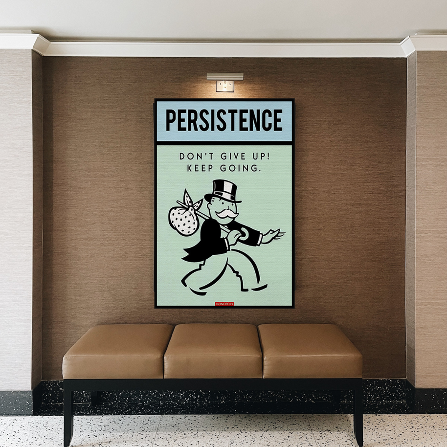 Monopoly Canvas Wall Art - Don't Give Up-MinimalisticDecor.com