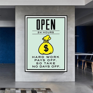 Monopoly Canvas Wall Art: Hard Work Pays Off-MinimalisticDecor.com