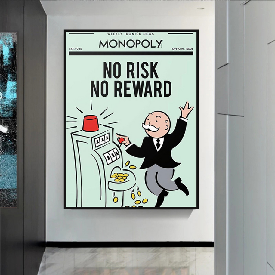 Monopoly Canvas Wall Art: No Risk No Reward-MinimalisticDecor.com