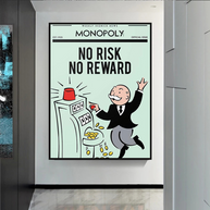 Monopoly Canvas Wall Art: No Risk No Reward-MinimalisticDecor.com