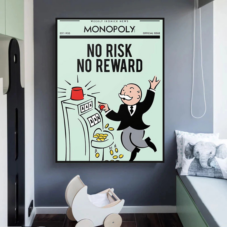 Monopoly Canvas Wall Art: No Risk No Reward-MinimalisticDecor.com